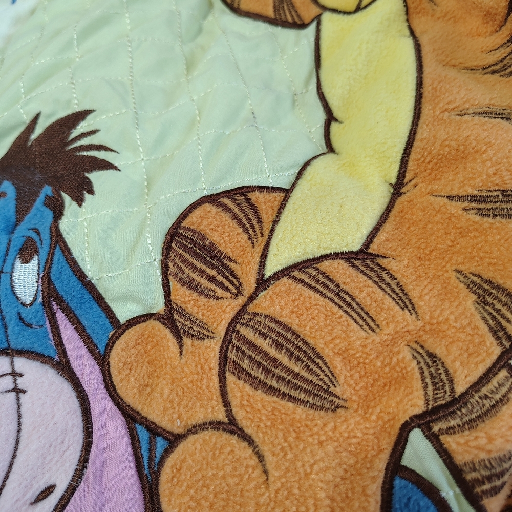 Disney Winnie the Pooh Crib Comforter Set w/ Stacker Blue Green Baby Nursery - Picture 4 of 6